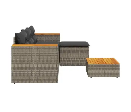 3-Daļīgs Dārza Dīvāna Komplekts Ar Matračiem, Pelēks Pe Pinums Vidaxl