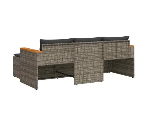 3-Daļīgs Dārza Dīvāna Komplekts Ar Matračiem, Pelēks Pe Pinums Vidaxl