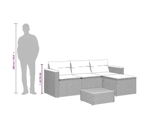 3-Daļīgs Dārza Dīvāna Komplekts Ar Matračiem, Pelēks Pe Pinums Vidaxl