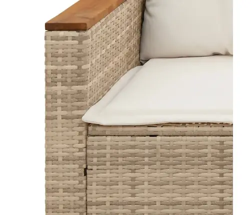 Trīsvietīgs Dārza Dīvāns Ar Matračiem, Bēša Pe Rotangpalma Vidaxl