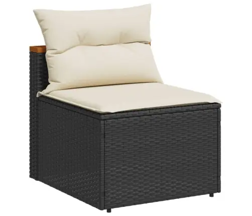 Sodo Sofos Dalys Su Pagalvėlėmis, 2Vnt., Juodos, Poliratanas