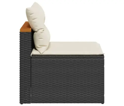 Sodo Sofos Dalys Su Pagalvėlėmis, 2Vnt., Juodos, Poliratanas