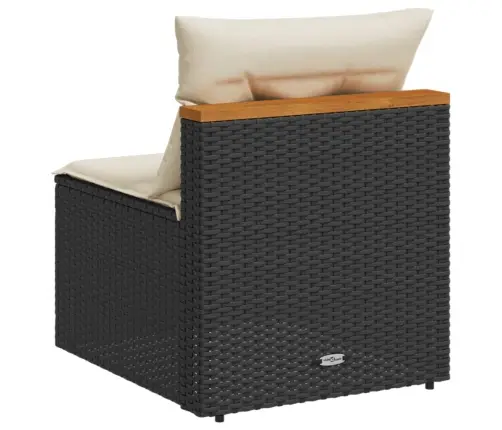 Sodo Sofos Dalys Su Pagalvėlėmis, 2Vnt., Juodos, Poliratanas