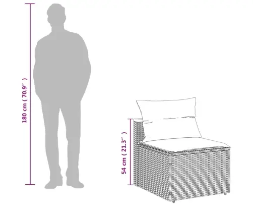 Sodo Sofos Dalys Su Pagalvėlėmis, 2Vnt., Juodos, Poliratanas