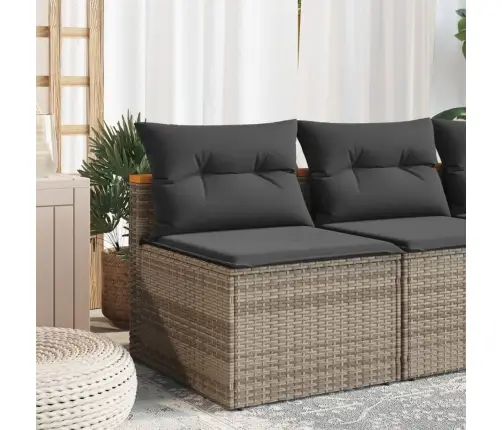 Dārza Dīvāni Bez Roku Baltiem, Matrači, 2Gb., Pelēka Pe Pinums Vidaxl