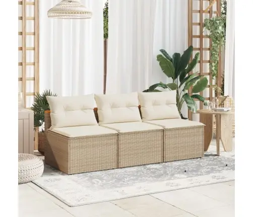 Sodo Sofos Dalys Su Pagalvėlėmis, 2Vnt., Smėlio, Poliratanas