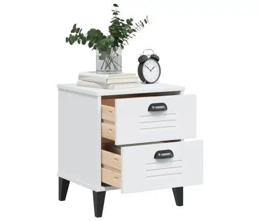 Naktsskapītis Viken, Balts, Inženierijas Koks Vidaxl