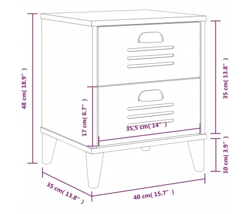 Naktsskapītis Viken, Balts, Inženierijas Koks Vidaxl