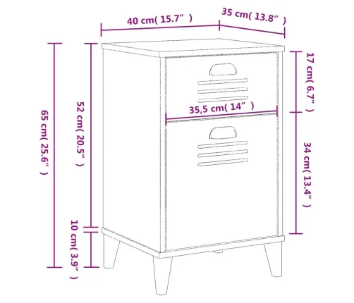 Naktsskapītis Viken, Balts, Inženierijas Koks Vidaxl