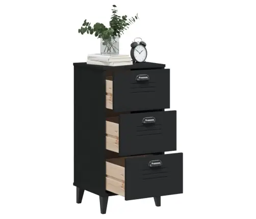 Naktsskapītis Viken, Melns, Inženierijas Koks Vidaxl