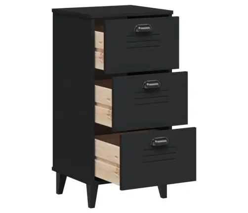 Naktsskapītis Viken, Melns, Inženierijas Koks Vidaxl