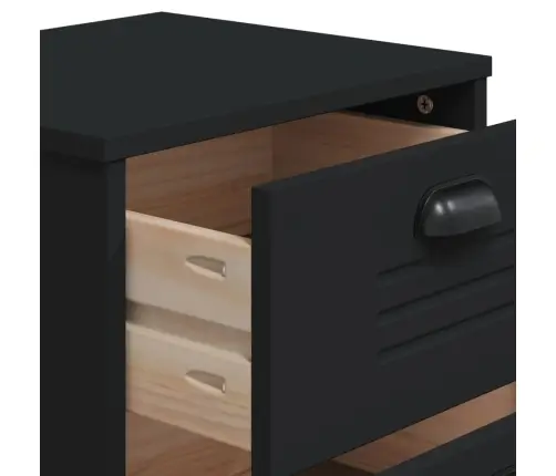 Naktsskapītis Viken, Melns, Inženierijas Koks Vidaxl