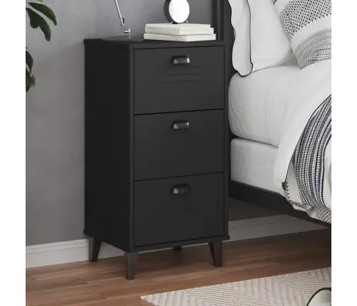 Naktsskapītis Viken, Melns, Inženierijas Koks Vidaxl