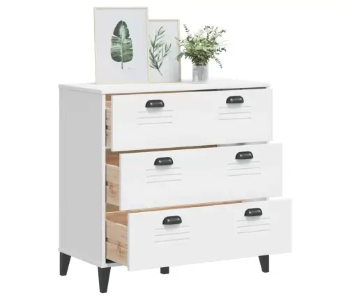 Spintelė Su Stalčiais Viken, Baltos Spalvos, Pušies Masyvas