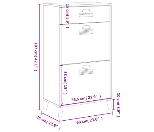 Batų Spintelė Viken, Baltos Spalvos, Pušies Medienos Masyvas