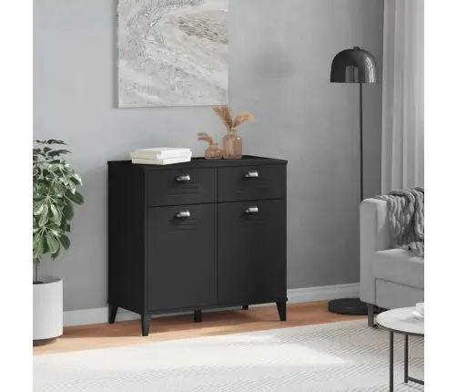 Šoninė Spintelė Viken, Juoda, 80X40X80cm Pušies Masyvas