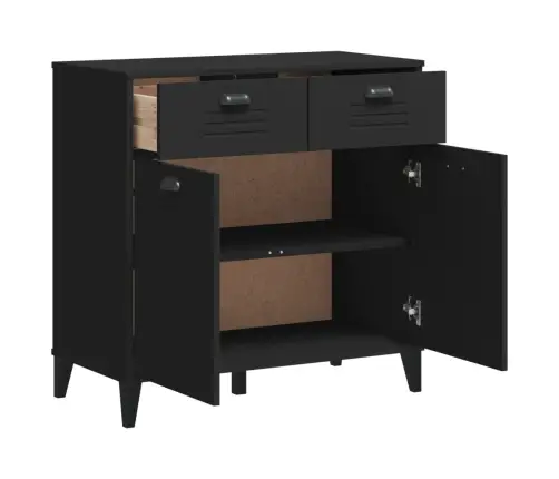 Šoninė Spintelė Viken, Juoda, 80X40X80cm Pušies Masyvas