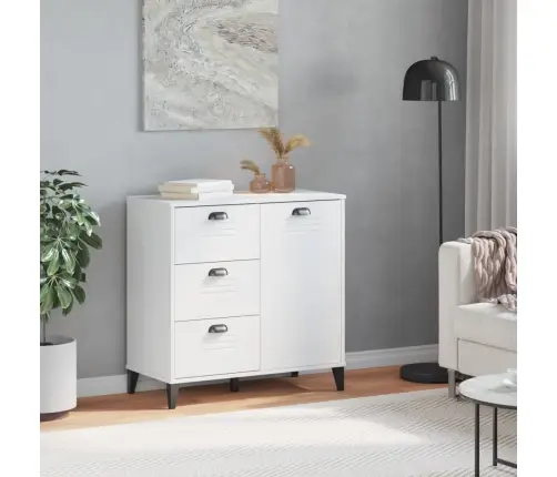 Šoninė Spintelė Viken, Balta, 80X40X80cm Pušies Masyvas