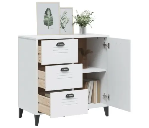 Šoninė Spintelė Viken, Balta, 80X40X80cm Pušies Masyvas