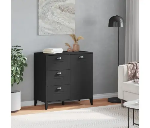 Šoninė Spintelė Viken, Juoda, 80X40X80cm Pušies Masyvas