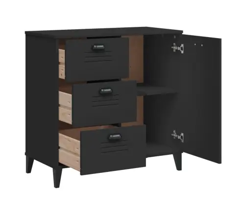 Šoninė Spintelė Viken, Juoda, 80X40X80cm Pušies Masyvas