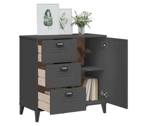 Grāmatu Plaukts Viken, Pelēks, 80X40X80 Cm, Inženierijas Koks Vidaxl