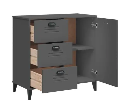 Grāmatu Plaukts Viken, Pelēks, 80X40X80 Cm, Inženierijas Koks Vidaxl