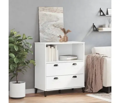 Knygų Spinta Viken, Balta, 80X40X90cm Pušies Medienos Masyvas