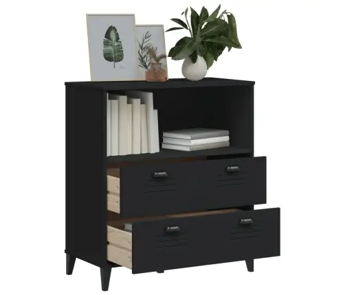 Grāmatu Plaukts Viken, Melns, 80X40X90 Cm, Inženierijas Koks Vidaxl