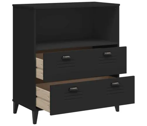 Grāmatu Plaukts Viken, Melns, 80X40X90 Cm, Inženierijas Koks Vidaxl