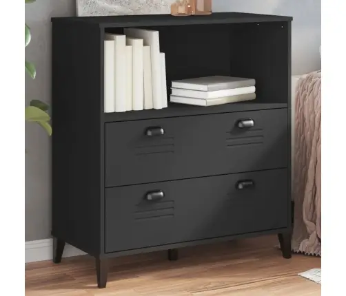 Grāmatu Plaukts Viken, Melns, 80X40X90 Cm, Inženierijas Koks Vidaxl