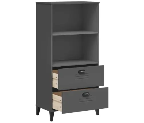 Grāmatu Plaukts Viken, Pelēks, 60X35X123 Cm, Inženierijas Koks Vidaxl