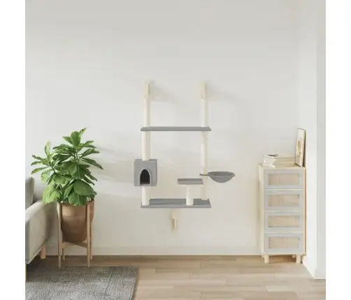 Draskyklė Katėms Su Draskymo Stovu, Šviesiai Pilka, 153Cm