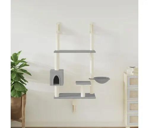 Draskyklė Katėms Su Draskymo Stovu, Šviesiai Pilka, 153Cm