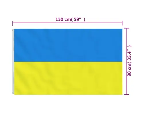 Ukrainas Karogs Ar Misiņa Gredzeniem, 90X150 Cm Vidaxl