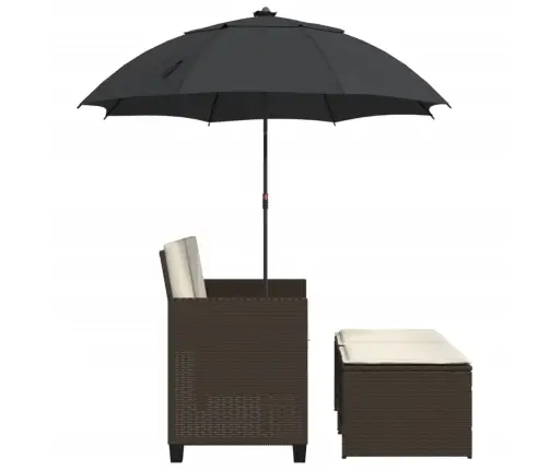 2-Kohaline Aiadiivan Päikesevarju Ja Tumbadega Pruun Pe-Rotang