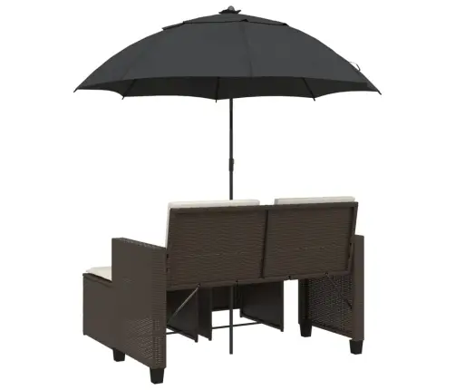 2-Kohaline Aiadiivan Päikesevarju Ja Tumbadega Pruun Pe-Rotang