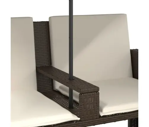 2-Kohaline Aiadiivan Päikesevarju Ja Tumbadega Pruun Pe-Rotang