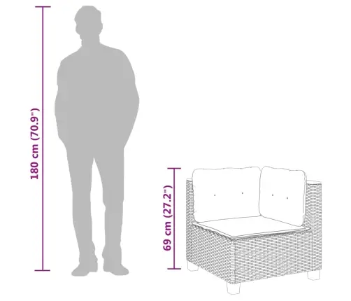 Dārza Stūra Dīvāns Ar Spilveniem, Melna Pe Rotangpalma Vidaxl Dārza Stūra Dīvāns Ar Spilveniem, Melna Pe Rotangpalma Vidaxl