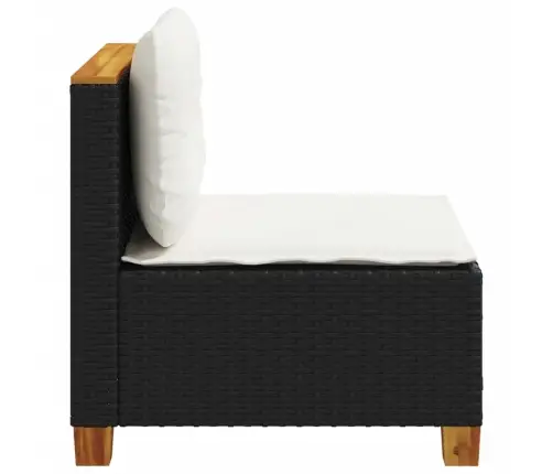 Dārza Dīvāns, Matrači, Bez Roku Balstiem, Melna Pe Rotangpalma Vidaxl