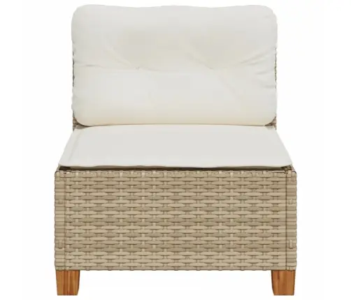 Dārza Dīvāns, Matrači, Bez Roku Balstiem, Bēša Pe Rotangpalma Vidaxl