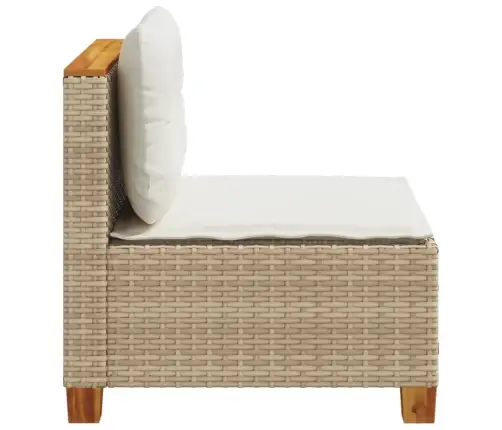 Dārza Dīvāns, Matrači, Bez Roku Balstiem, Bēša Pe Rotangpalma Vidaxl