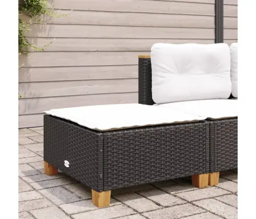 Dārza Soliņš Ar Matraci, Melna Pe Rotangpalma, 63,5X56X32 Cm Vidaxl