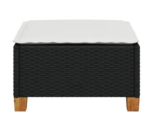 Dārza Soliņš Ar Matraci, Melna Pe Rotangpalma, 63,5X56X32 Cm Vidaxl