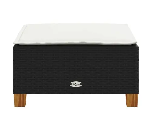 Dārza Soliņš Ar Matraci, Melna Pe Rotangpalma, 63,5X56X32 Cm Vidaxl