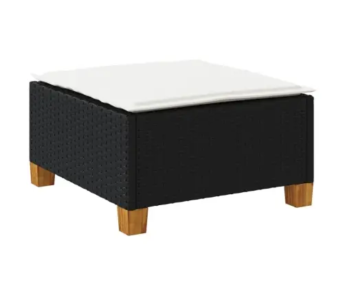 Dārza Soliņš Ar Matraci, Melna Pe Rotangpalma, 63,5X56X32 Cm Vidaxl