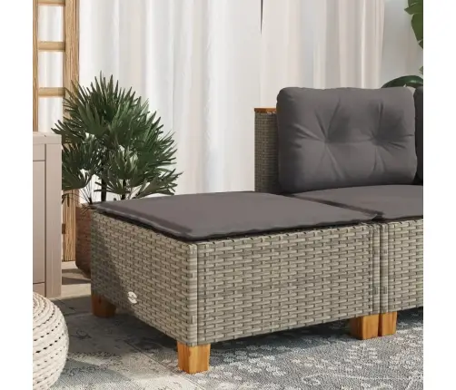 Sodo Taburetė Su Pagalvėle, Pilka, 63,5X56X32cm Poliratanas