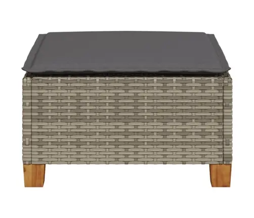 Sodo Taburetė Su Pagalvėle, Pilka, 63,5X56X32cm Poliratanas