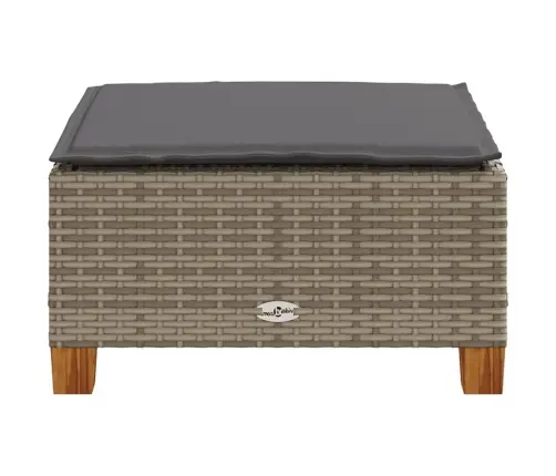 Sodo Taburetė Su Pagalvėle, Pilka, 63,5X56X32cm Poliratanas