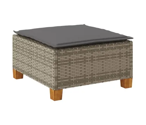 Sodo Taburetė Su Pagalvėle, Pilka, 63,5X56X32cm Poliratanas